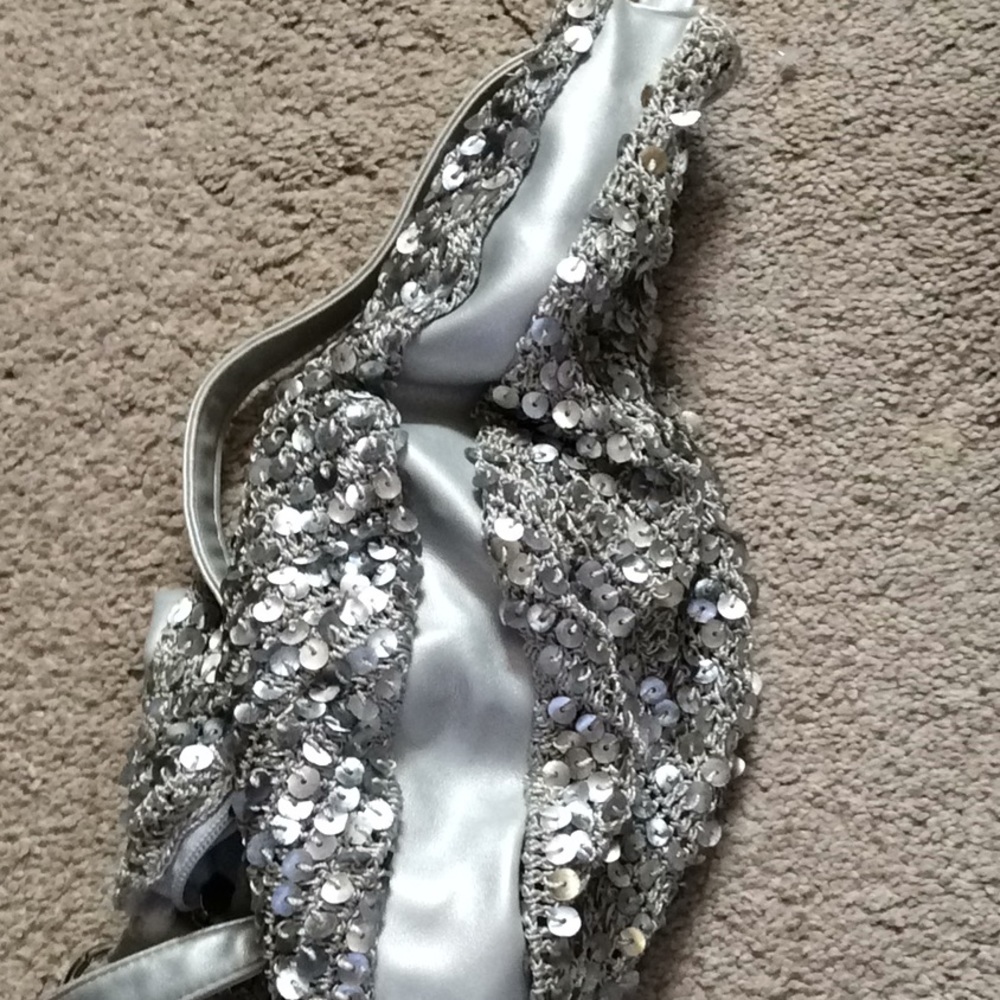 Silver sequin hobo purse - Picture 3 of 8